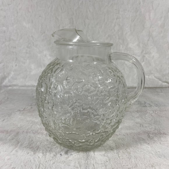 Vintage Anchor Hocking Clear Lido Milano Glass Pitcher Mid Century Modern - Picture 1 of 8